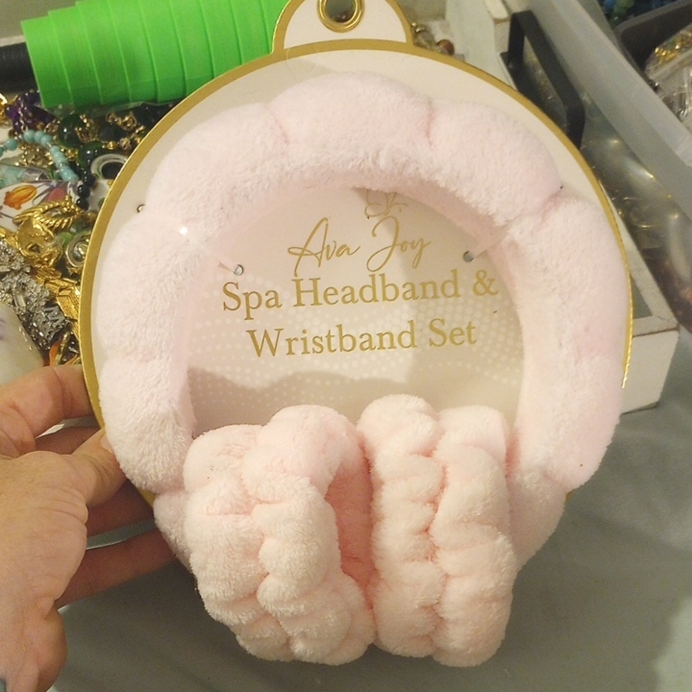 Pink Spa Headband & Wristband Set